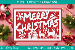 Christmas Card Papercut SVG Bundle 24 - CraftNest - Digital Crafting and Art