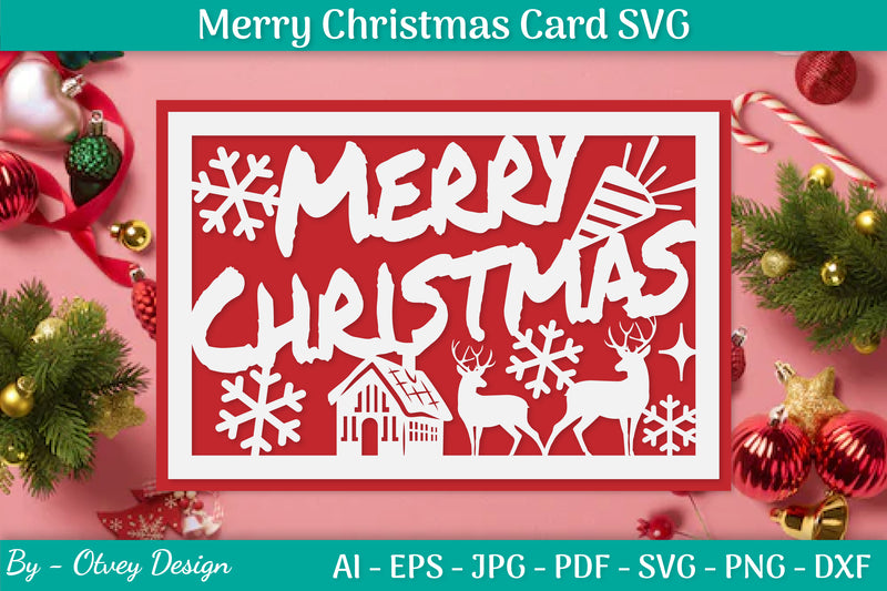 Christmas Card Papercut SVG Bundle 24 - CraftNest - Digital Crafting and Art