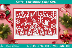 Christmas Card Papercut SVG Bundle 46 - CraftNest - Digital Crafting and Art