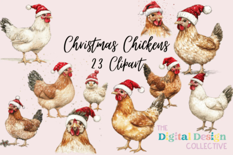 Christmas Chicken Clipart Bundle - CraftNest - Digital Crafting and Art