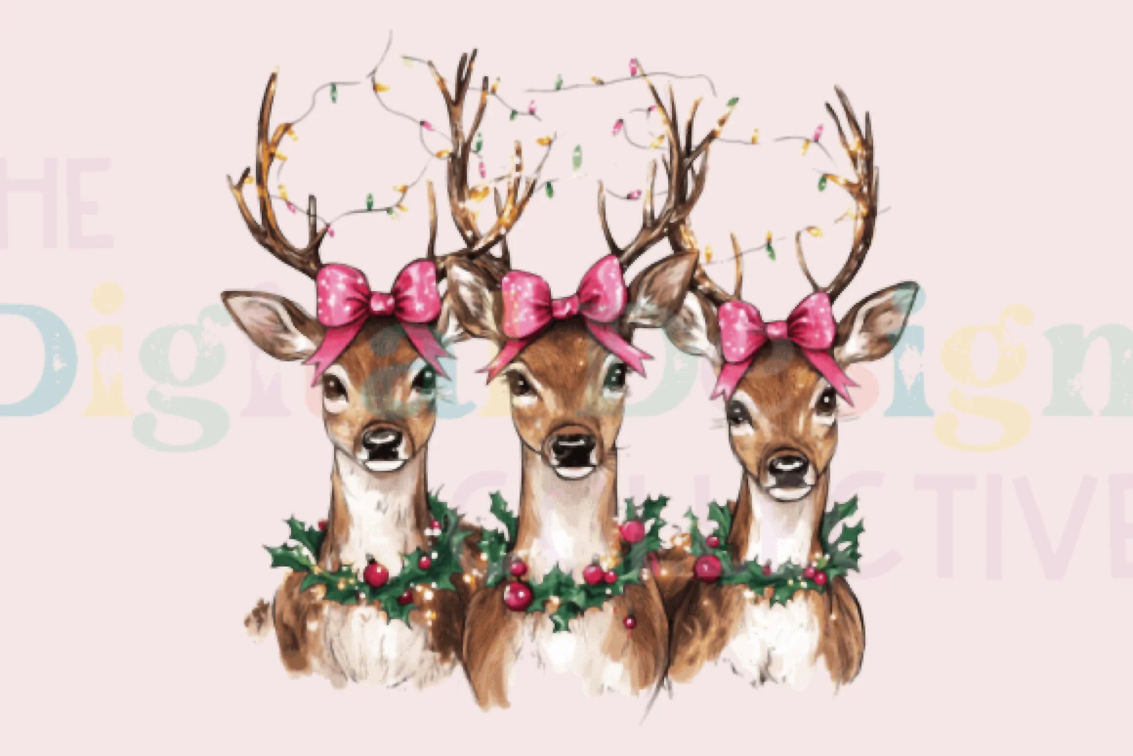 Pink Coquette Christmas Deer Clipart Bundle - CraftNest - Digital Crafting and Art