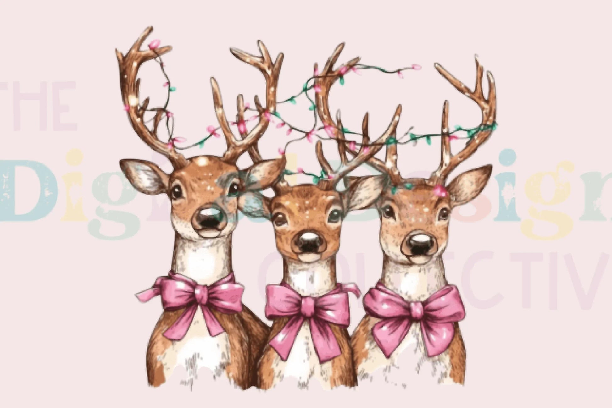 Pink Coquette Christmas Deer Clipart Bundle - CraftNest - Digital Crafting and Art