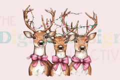 Pink Coquette Christmas Deer Clipart Bundle - CraftNest - Digital Crafting and Art