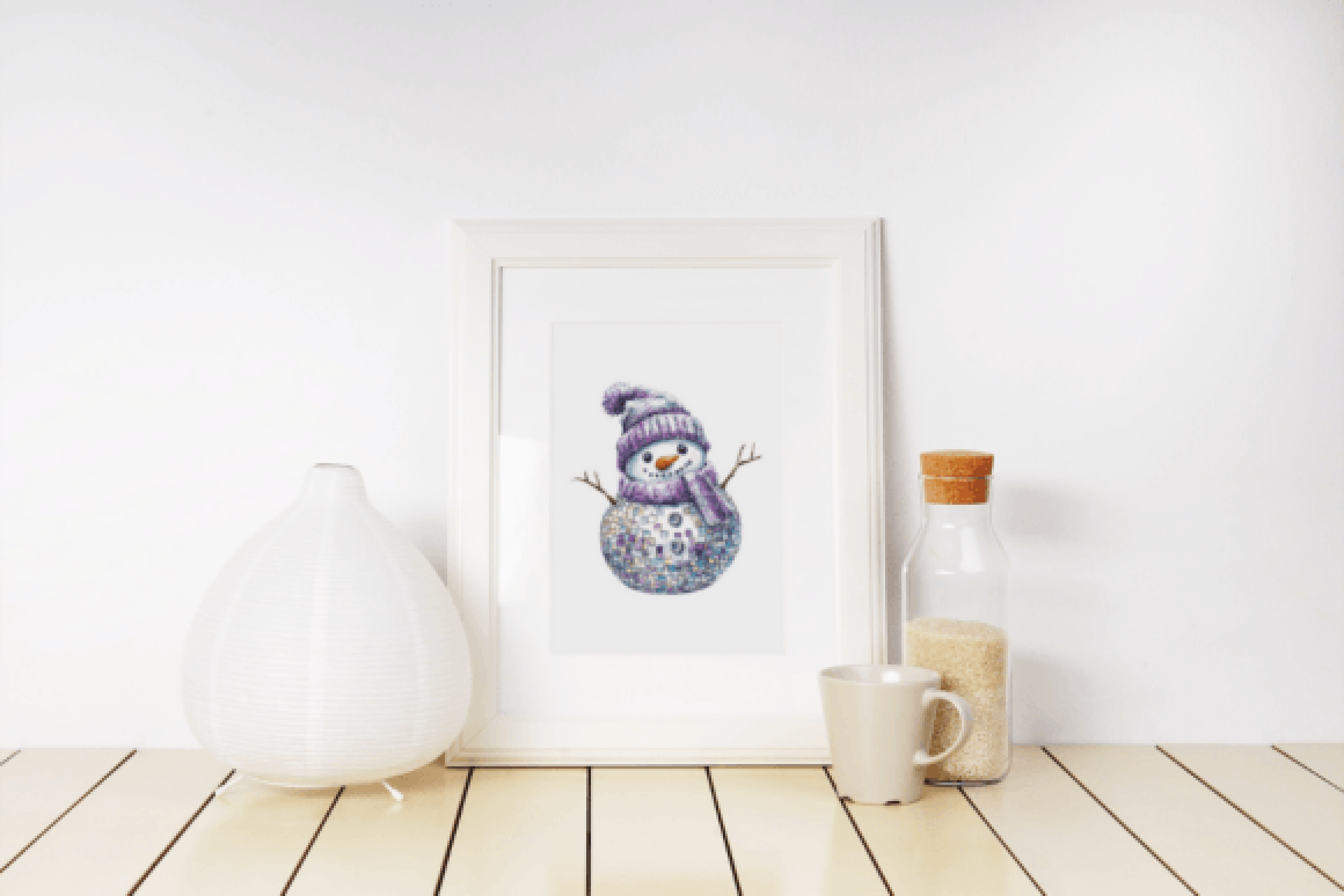 Christmas Disco Snowman Clipart Bundle