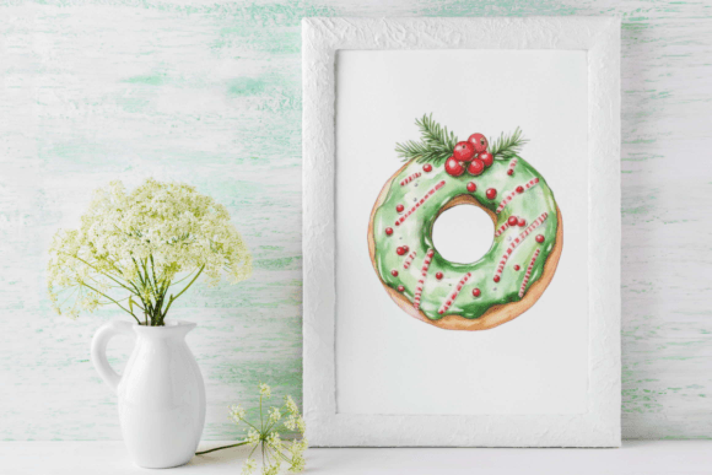 Festive Christmas Donuts Clipart Bundle