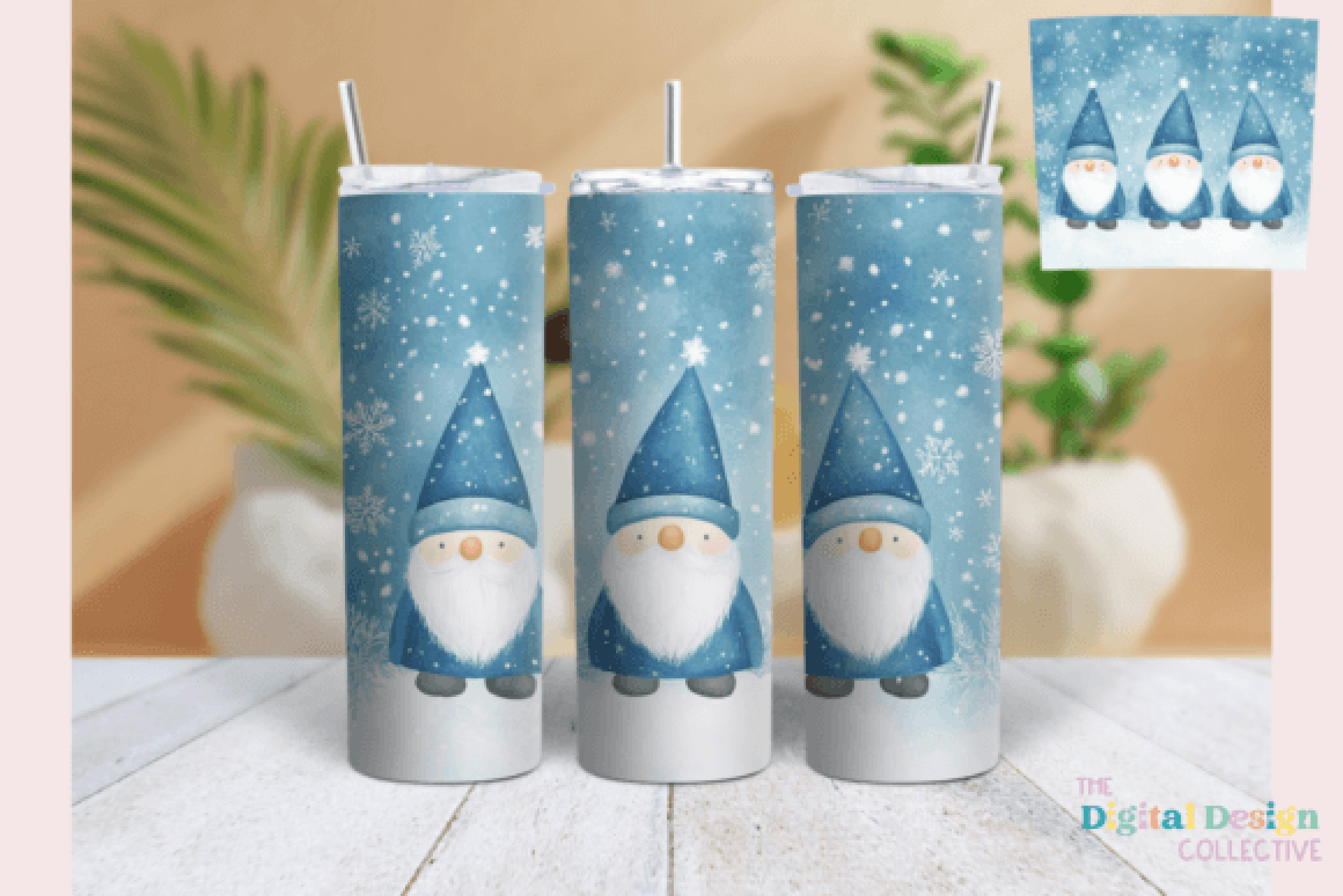 Festive Christmas Gnome Tumbler Wrap Bundle