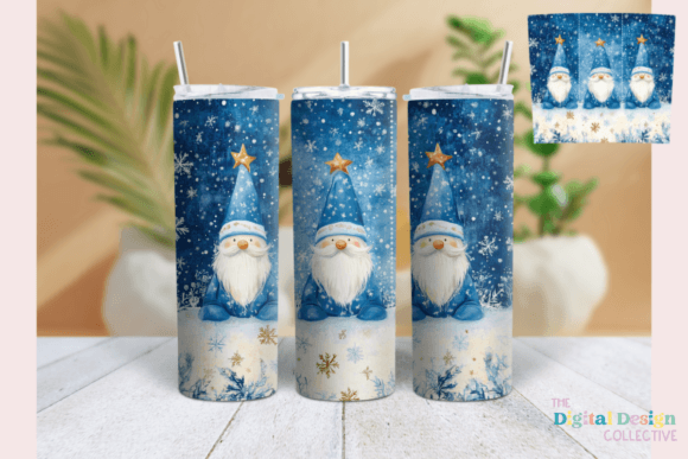 Festive Christmas Gnome Tumbler Wrap Bundle