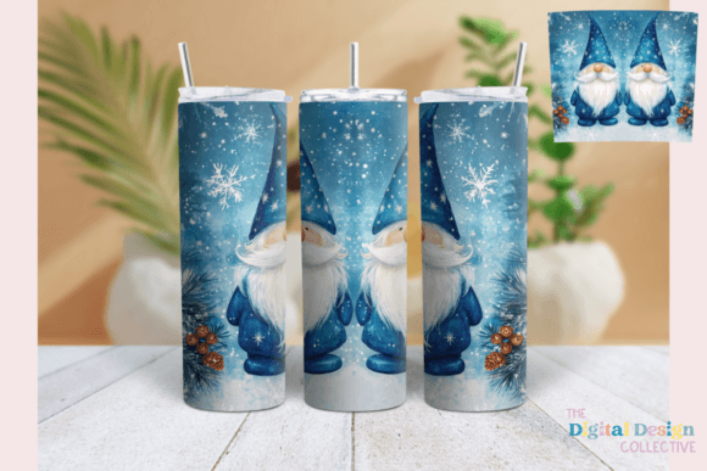 Festive Christmas Gnome Tumbler Wrap Bundle