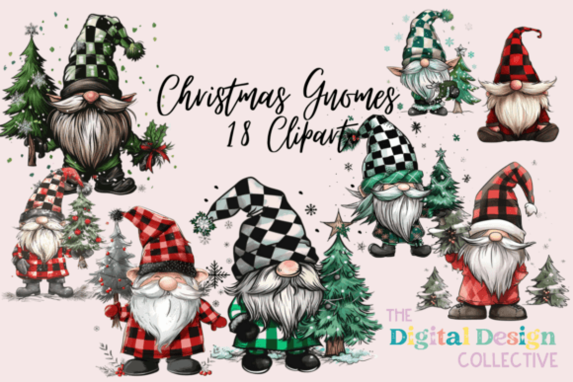 Christmas Gnomes Clipart Bundle