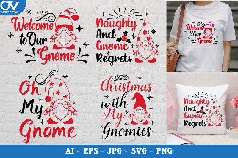 Christmas Gnomes Quotes SVG Bundle - CraftNest - Digital Crafting and Art