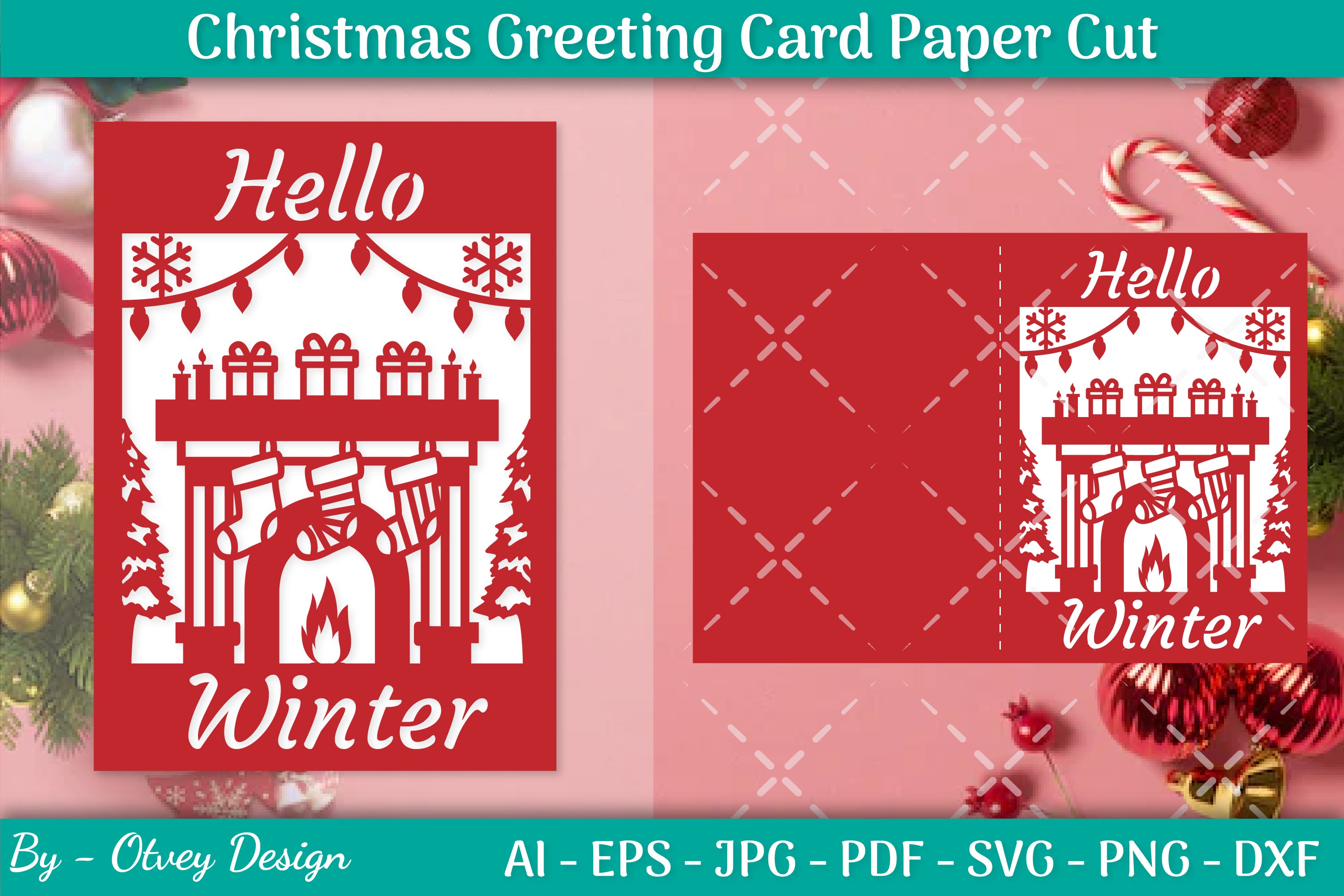 Christmas Greeting Card Paper Cut SVG Bundle 1 - CraftNest - Digital Crafting and Art