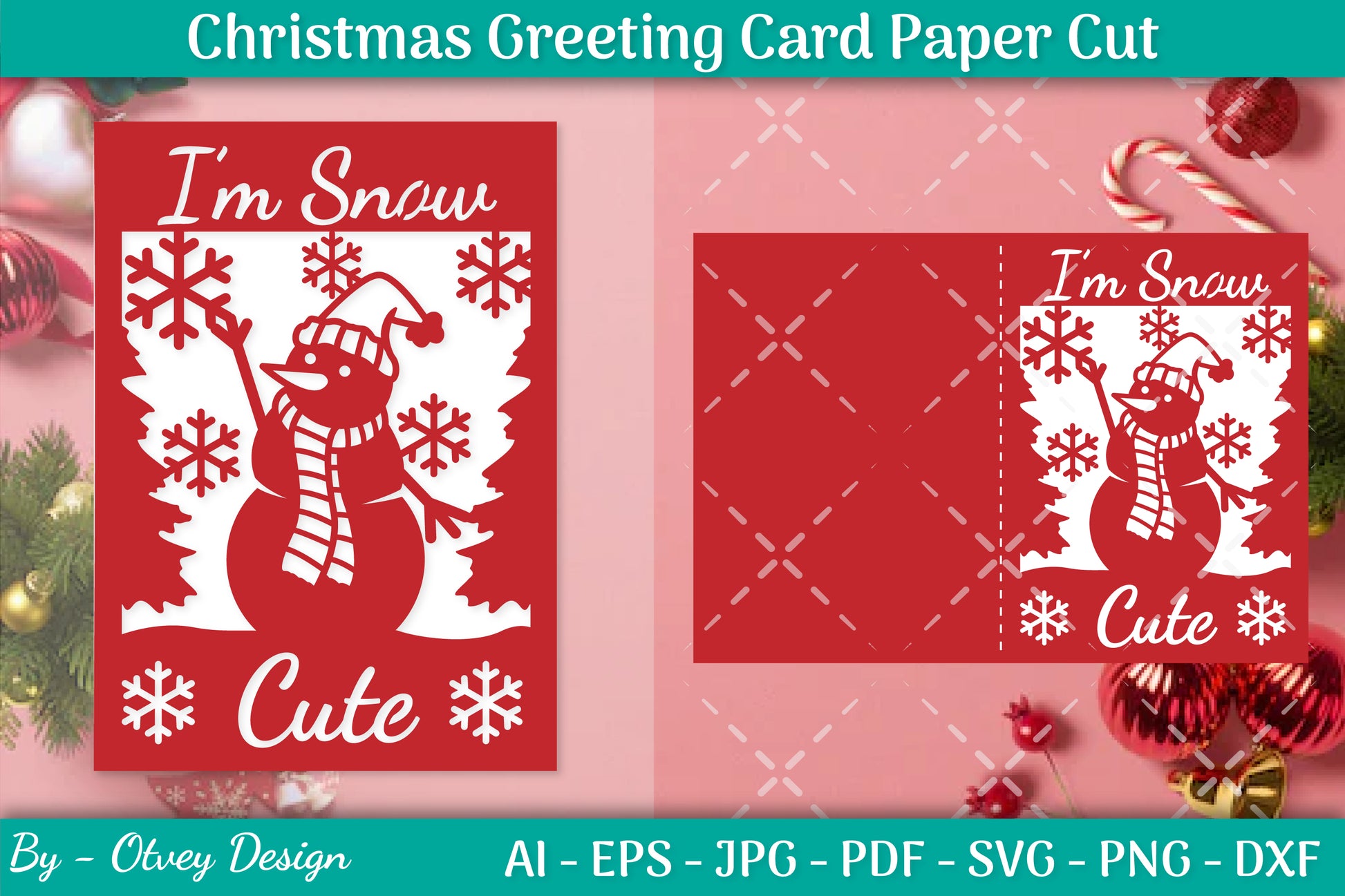 Christmas Greeting Card Paper Cut SVG Bundle 4 - CraftNest - Digital Crafting and Art