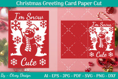 Christmas Greeting Card Paper Cut SVG Bundle 4 - CraftNest - Digital Crafting and Art