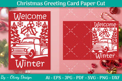 Christmas Greeting Card Paper Cut SVG Bundle 6 - CraftNest - Digital Crafting and Art
