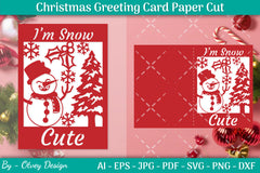 Christmas Greeting Card Paper Cut SVG Bundle 9 - CraftNest - Digital Crafting and Art