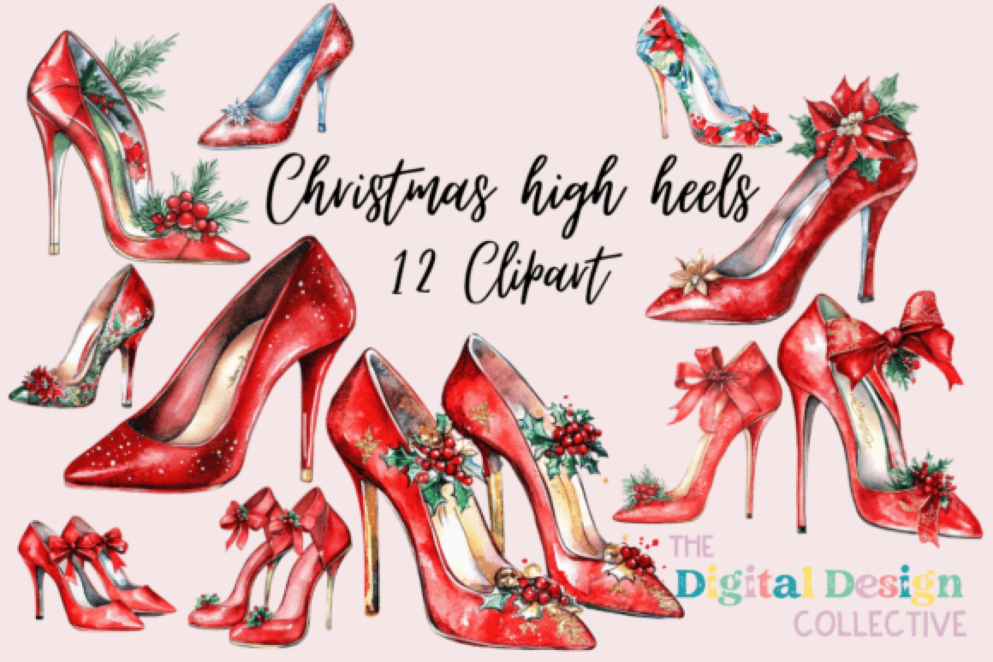 Christmas High Heels Clipart Bundle - CraftNest - Digital Crafting and Art