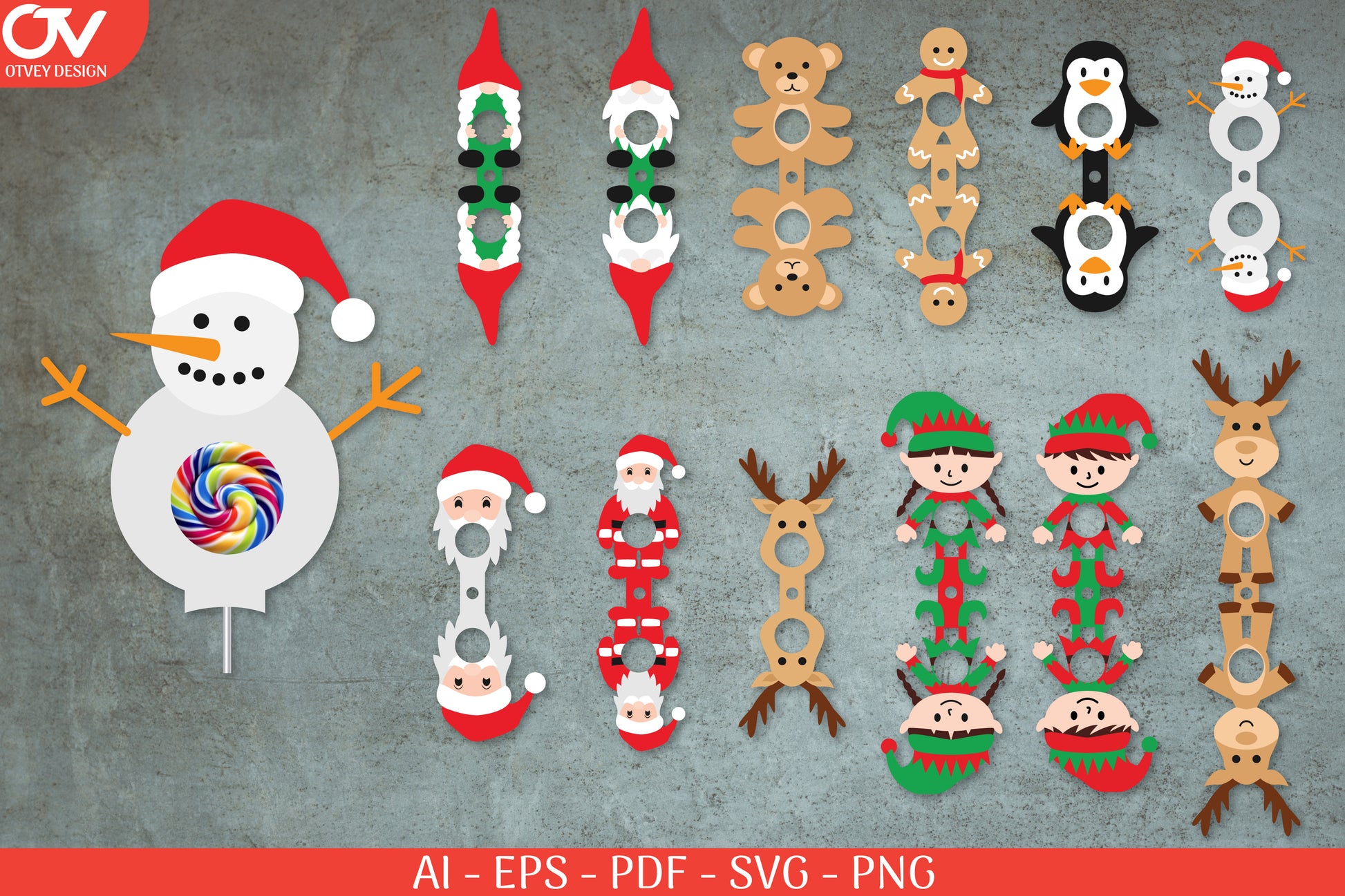 Christmas Lollipop Holders SVG Bundle - CraftNest - Digital Crafting and Art