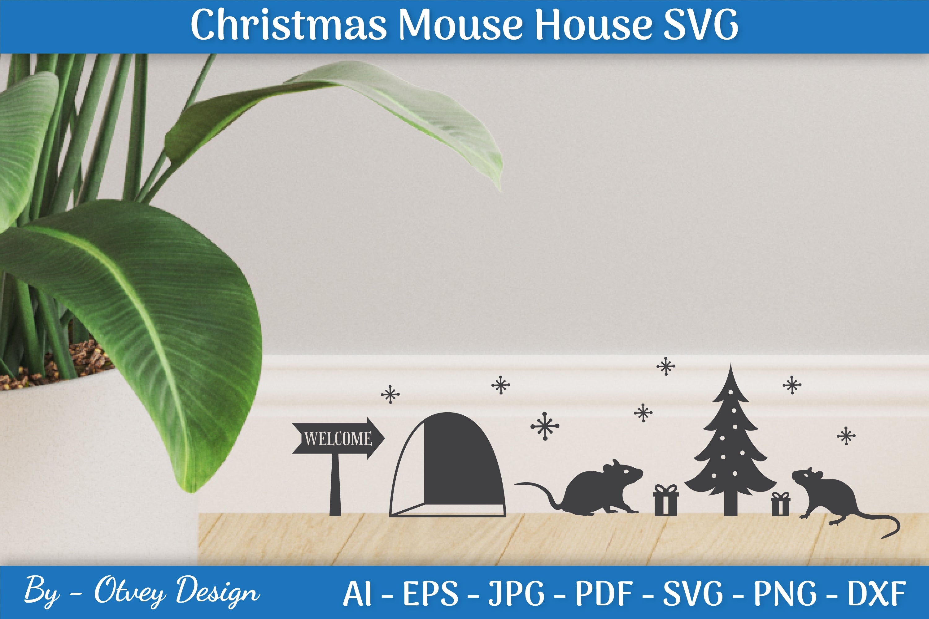 Christmas Mouse House SVG Bundle
