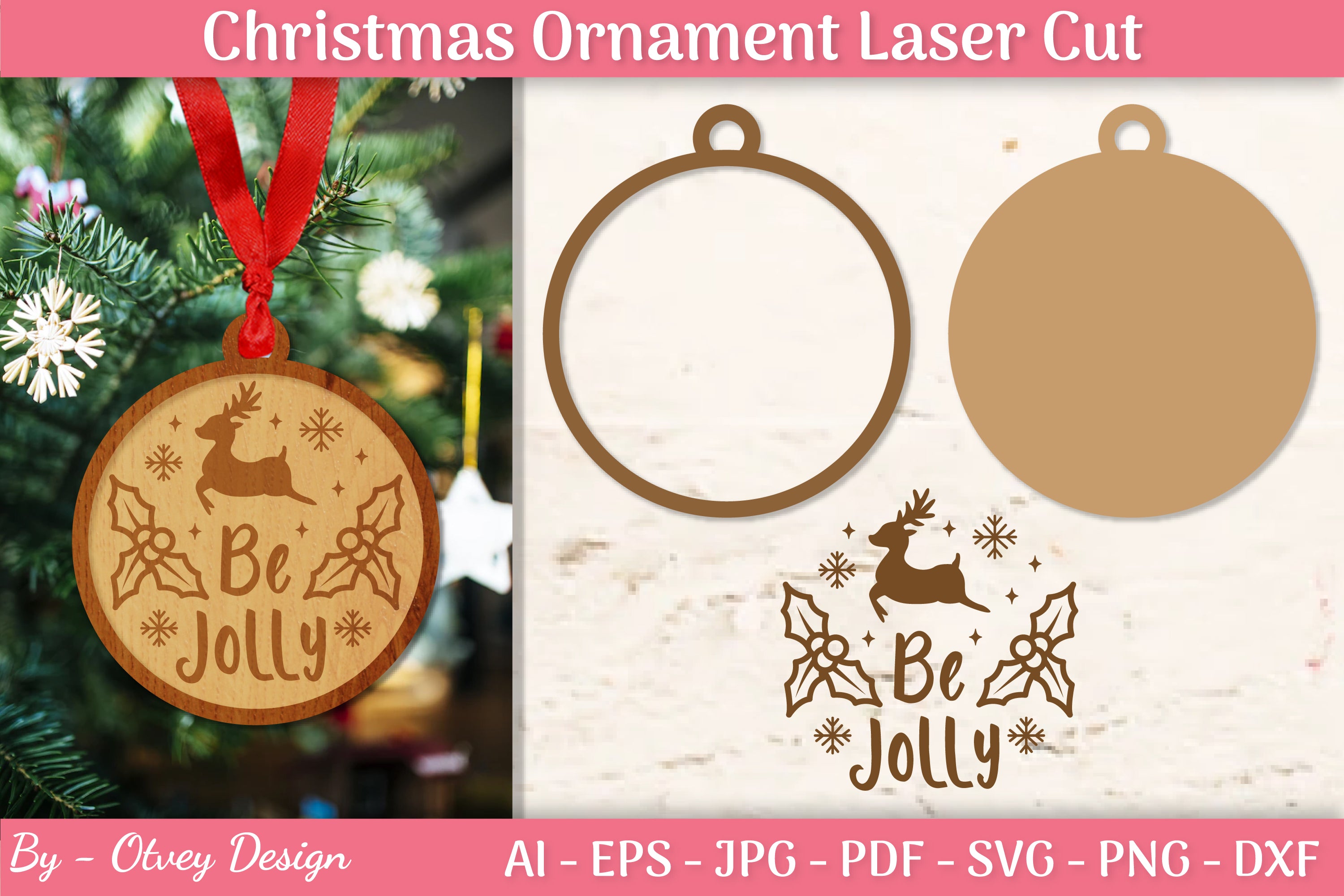 Christmas Ornament Laser Cut SVG Bundle