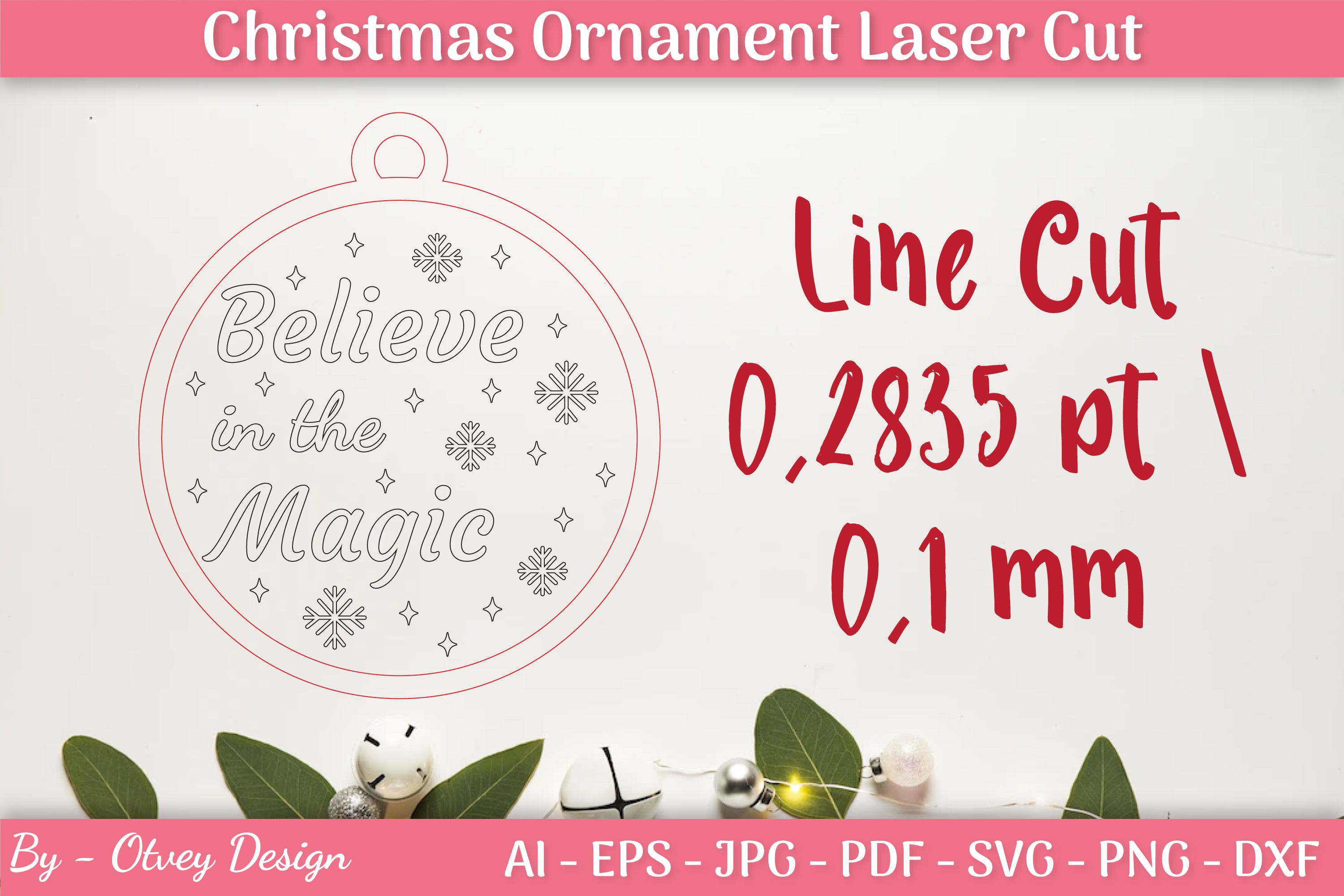 Christmas Ornament Laser Cut SVG Bundle