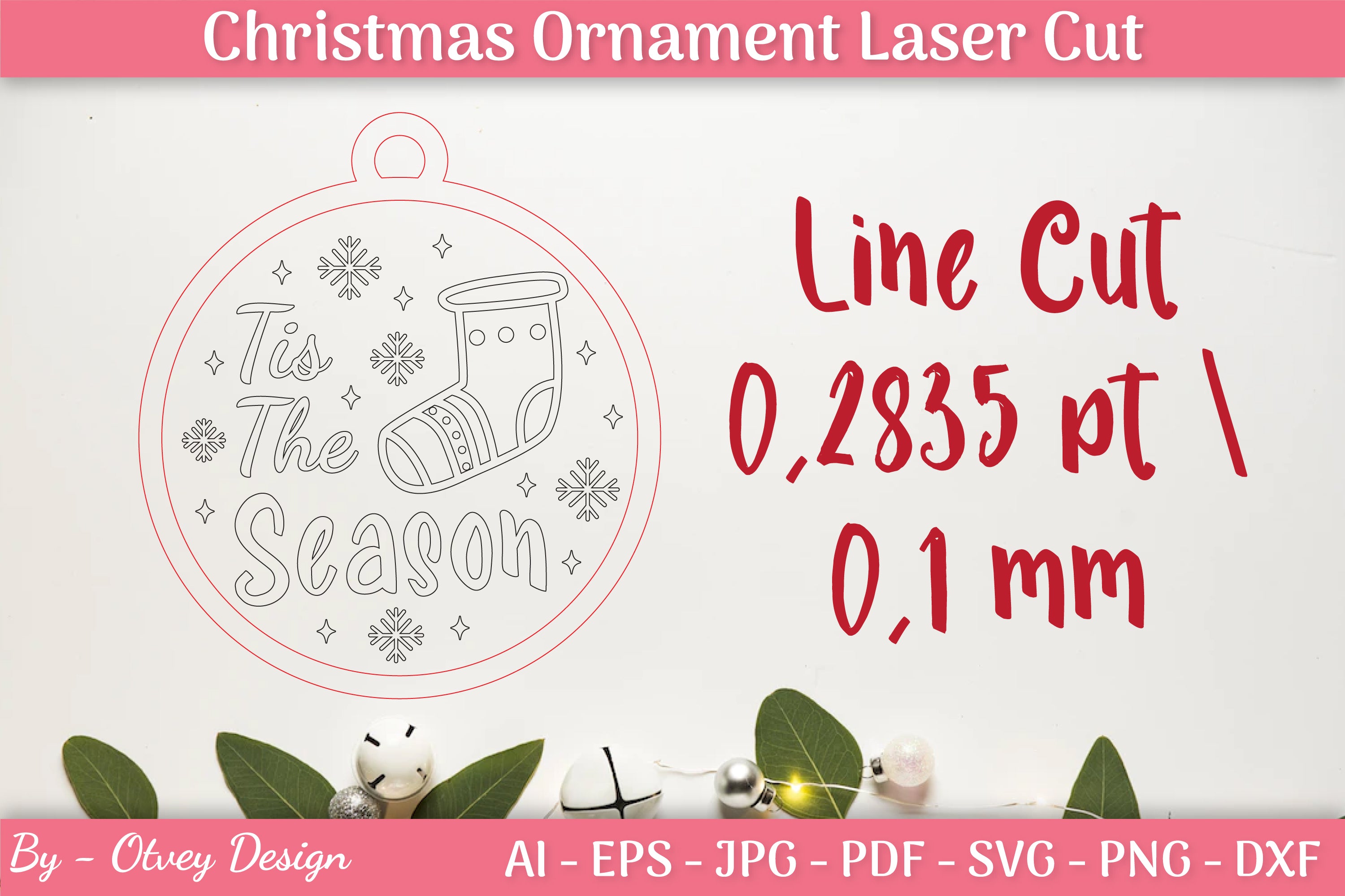Christmas Ornament Laser Cut SVG Bundle