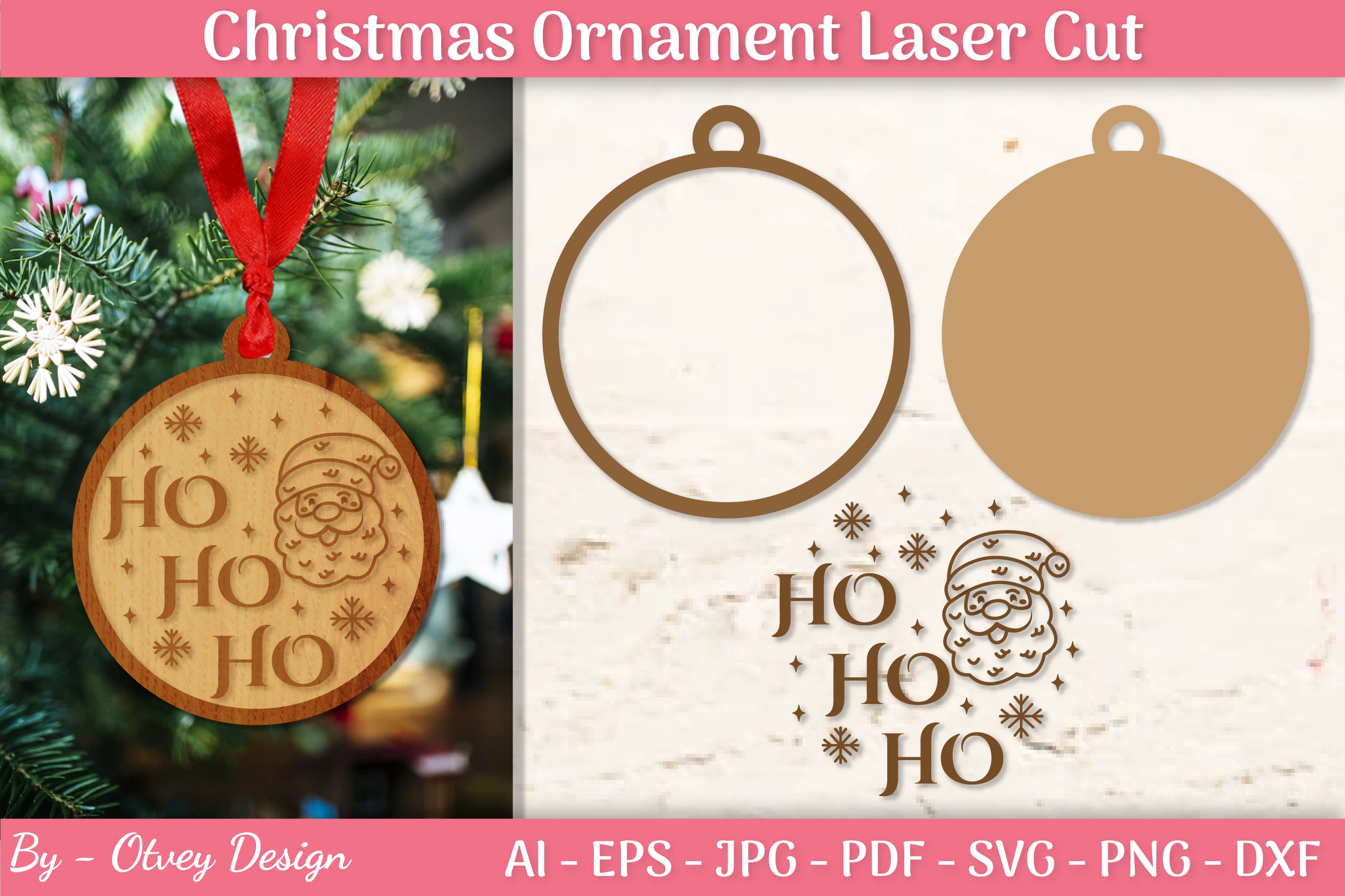 Christmas Ornament Laser Cut SVG Bundle