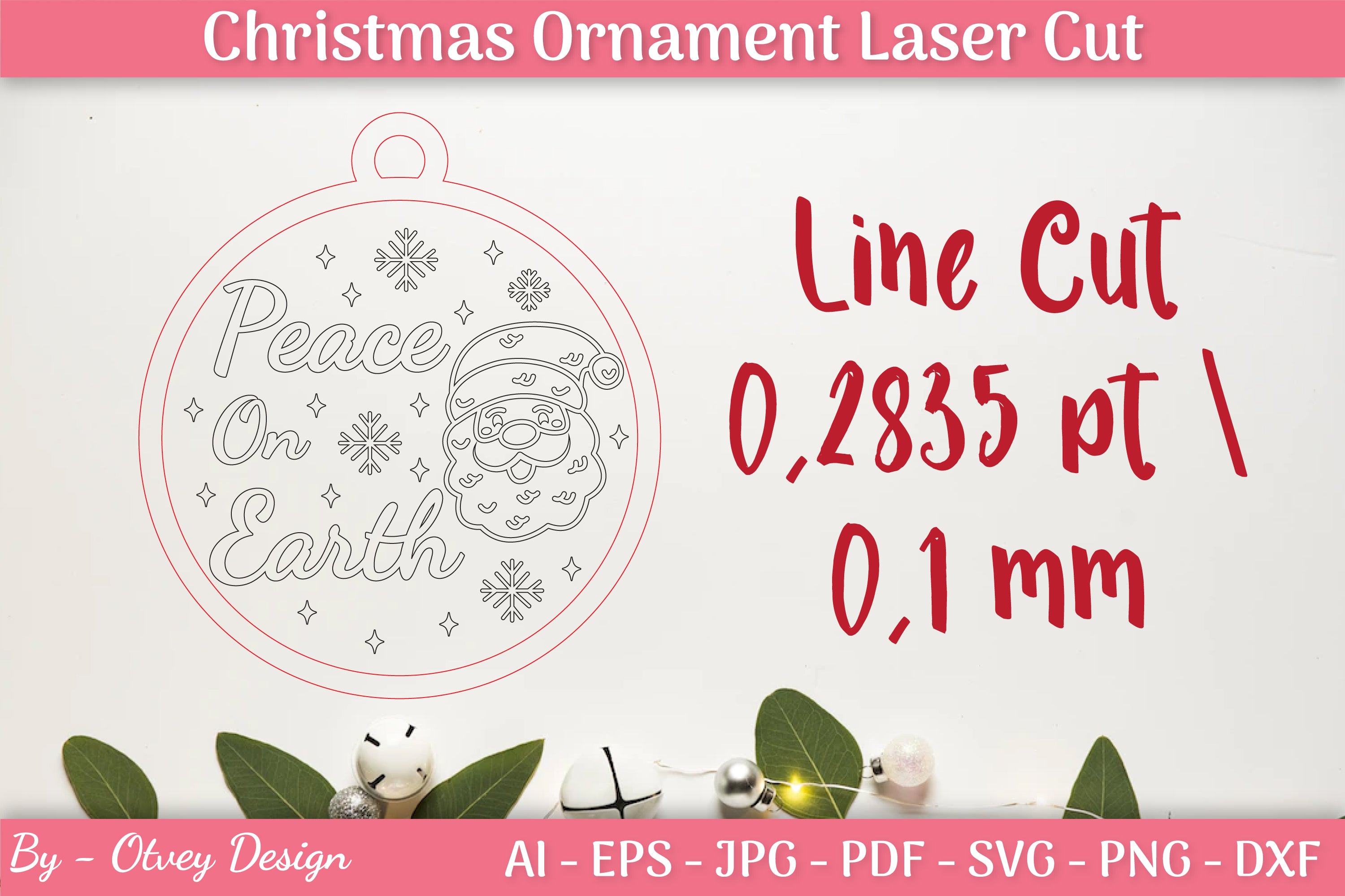 Christmas Ornament Laser Cut SVG Bundle