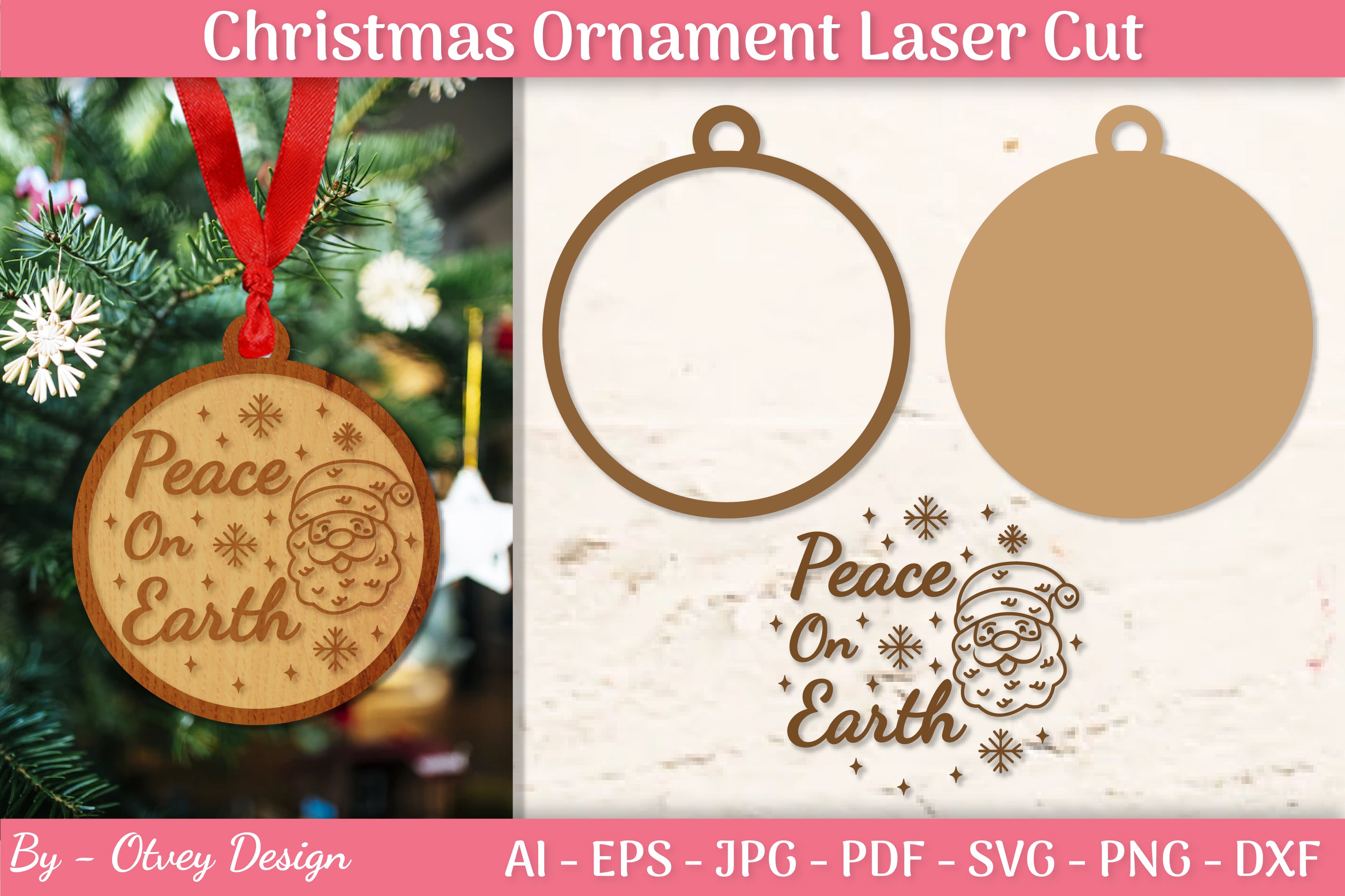 Christmas Ornament Laser Cut SVG Bundle