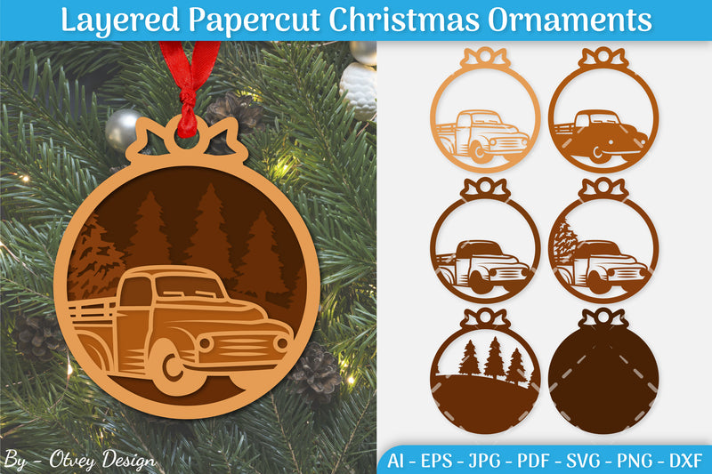 Christmas Ornament Layered SVG Bundle 7 - CraftNest - Digital Crafting and Art