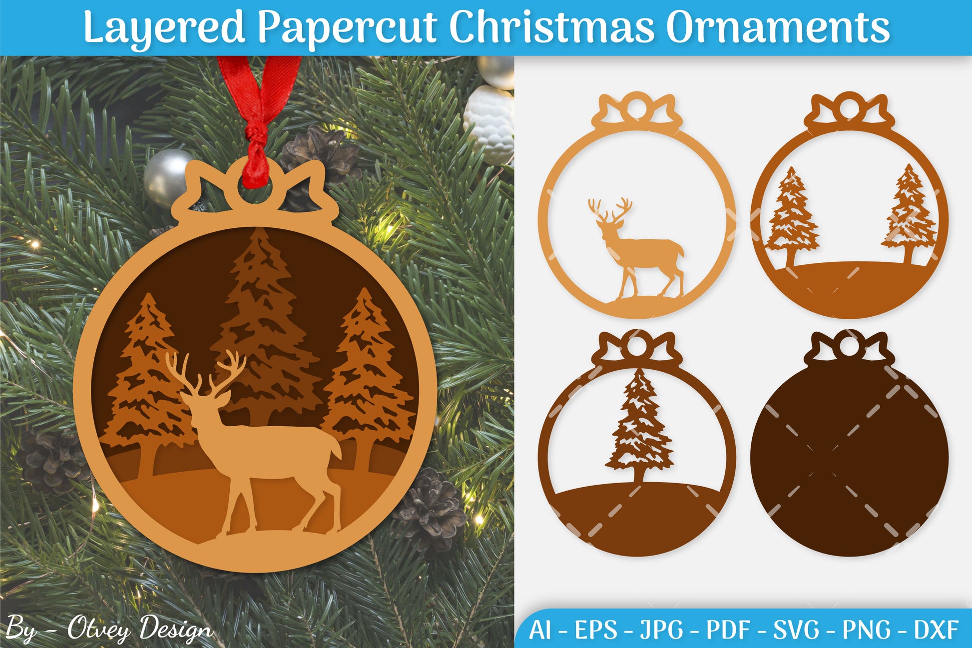 Christmas Ornament Layered SVG Bundle 8 - CraftNest - Digital Crafting and Art