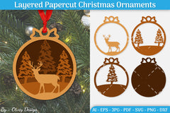 Christmas Ornament Layered SVG Bundle 8 - CraftNest - Digital Crafting and Art