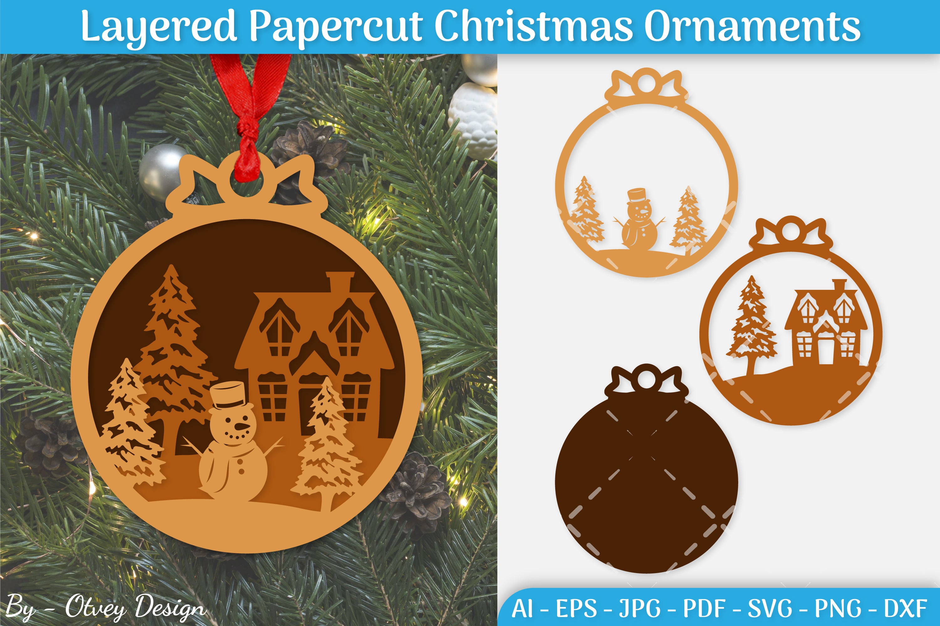 Christmas Ornament Layered SVG Bundle 10 - CraftNest - Digital Crafting and Art
