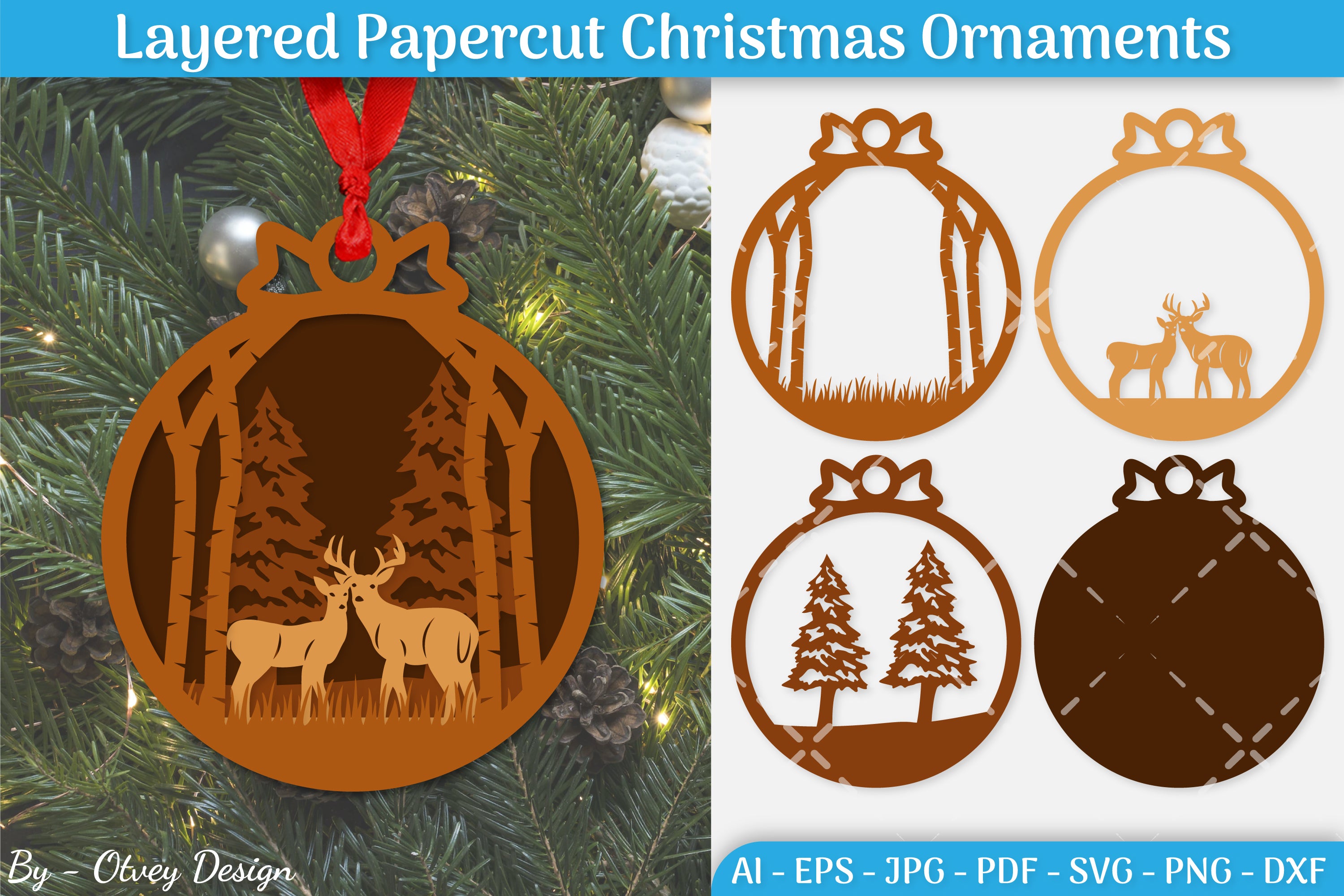 Christmas Ornament Multilayered SVG Bundle 1 - CraftNest - Digital Crafting and Art
