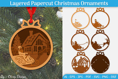 Christmas Ornament Multilayered SVG Bundle 4 - CraftNest - Digital Crafting and Art