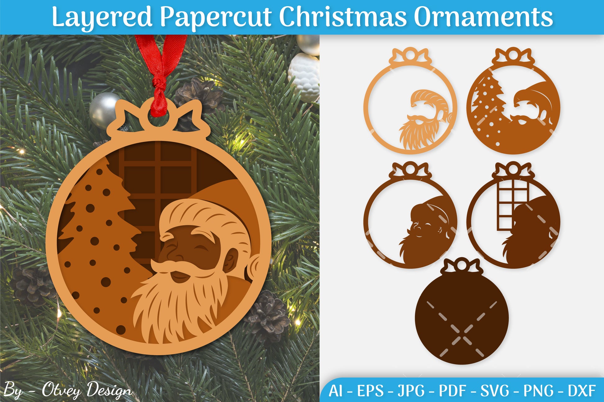 Christmas Ornament Multilayered SVG Bundle 6 - CraftNest - Digital Crafting and Art