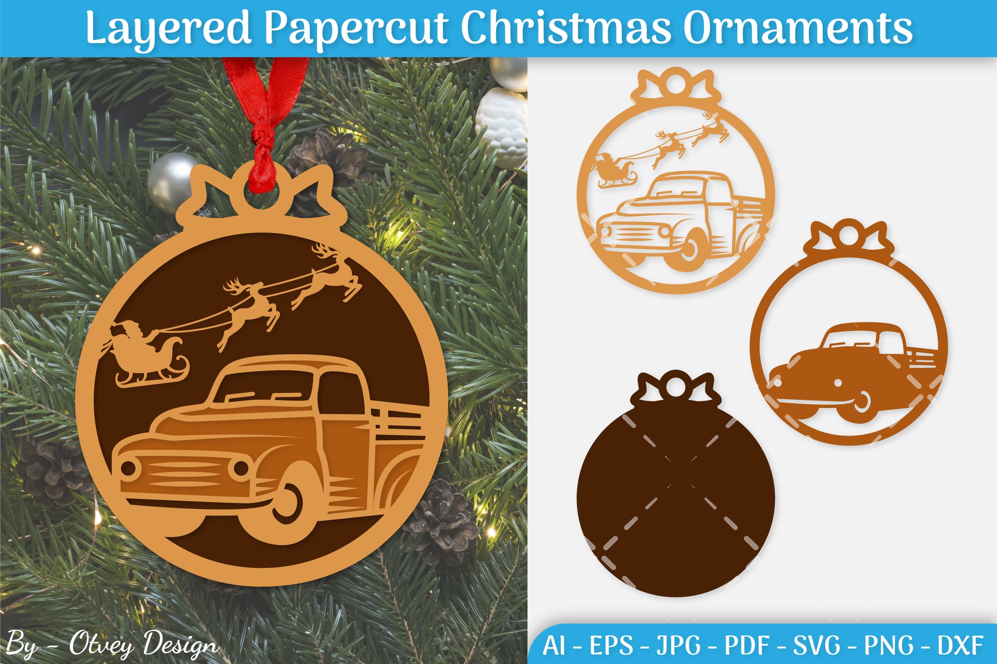 Christmas Ornament Multilayered SVG Bundle 7 - CraftNest - Digital Crafting and Art