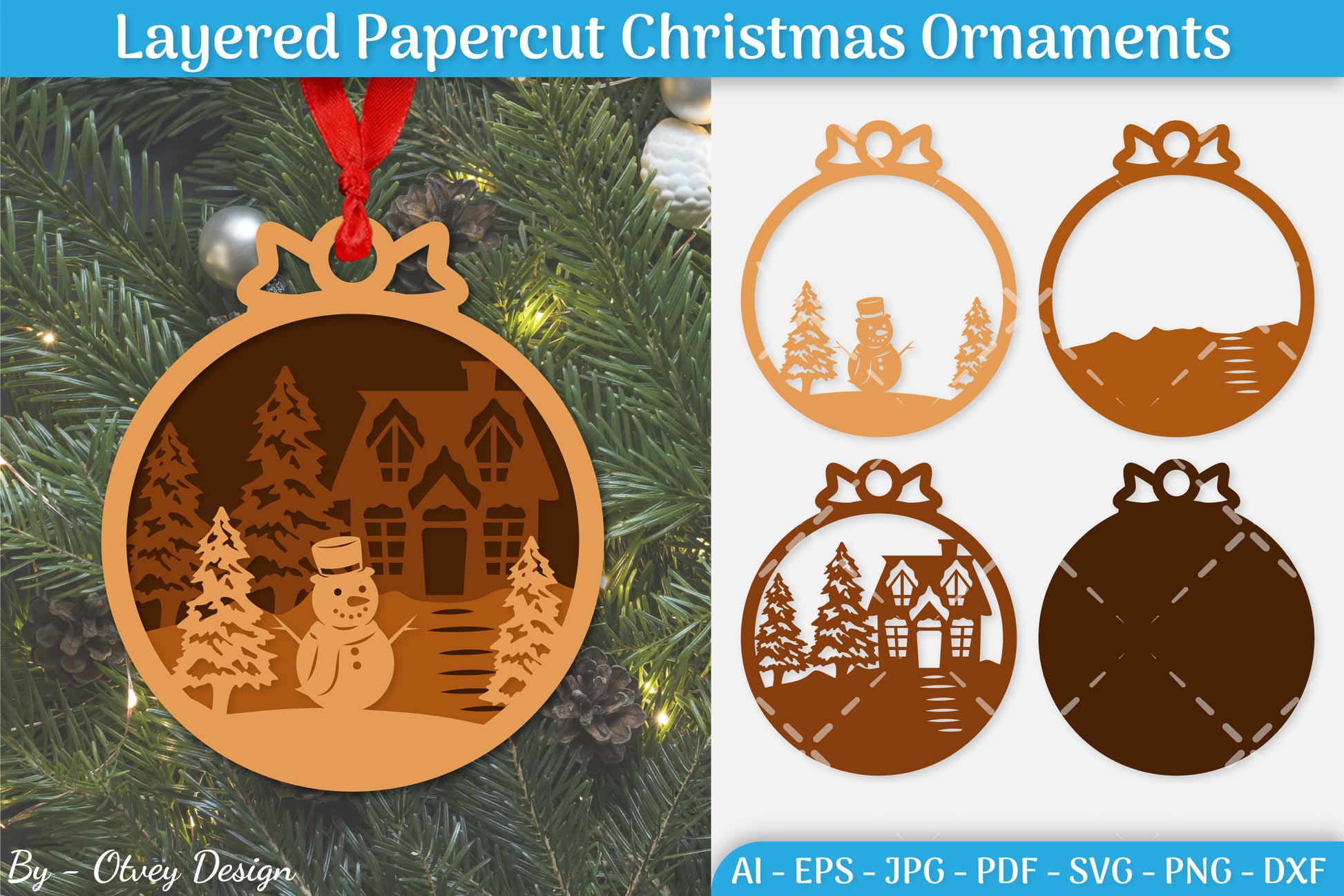 Christmas Ornament Multilayered SVG Bundle 10 - CraftNest - Digital Crafting and Art
