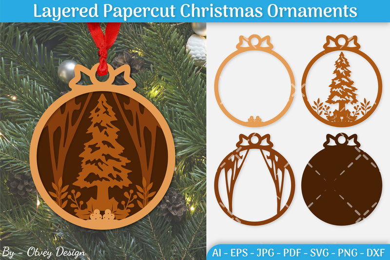 Christmas Ornament Multilayered SVG Bundle 11 - CraftNest - Digital Crafting and Art