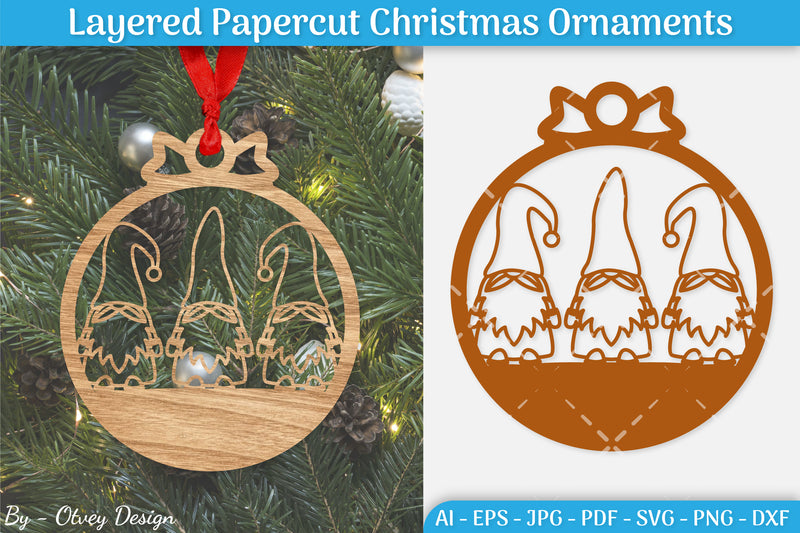 Christmas Ornament SVG Bundle 7 - CraftNest - Digital Crafting and Art