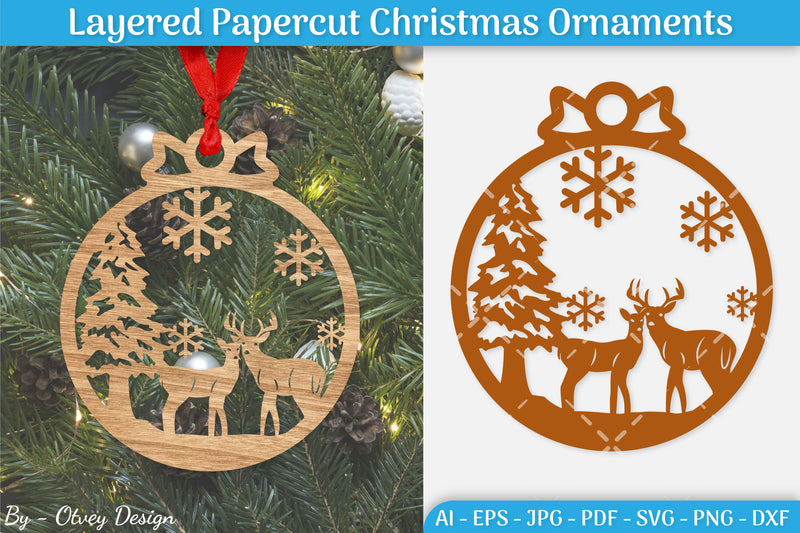 Christmas Ornament SVG Bundle 8 - CraftNest - Digital Crafting and Art