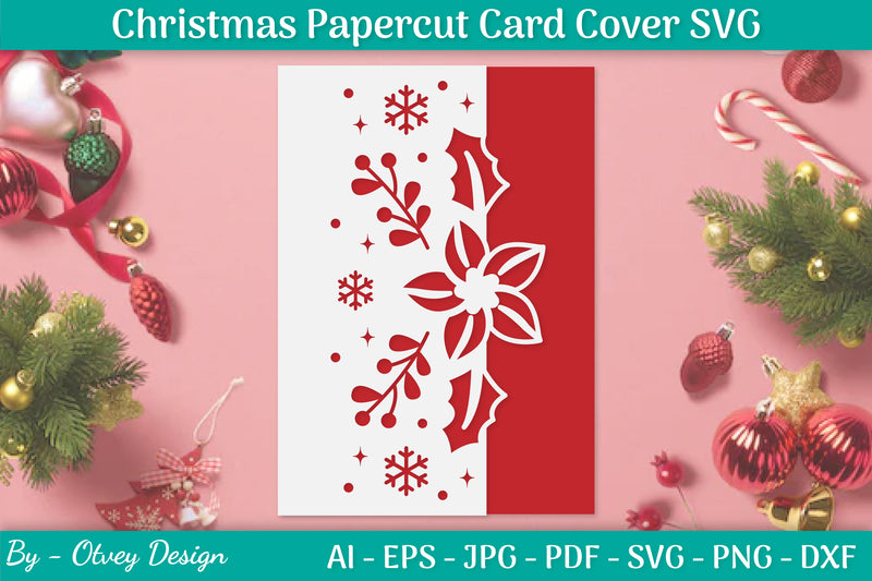 Snowflake Papercut Card Cover Template SVG Bundle 23 - CraftNest - Digital Crafting and Art