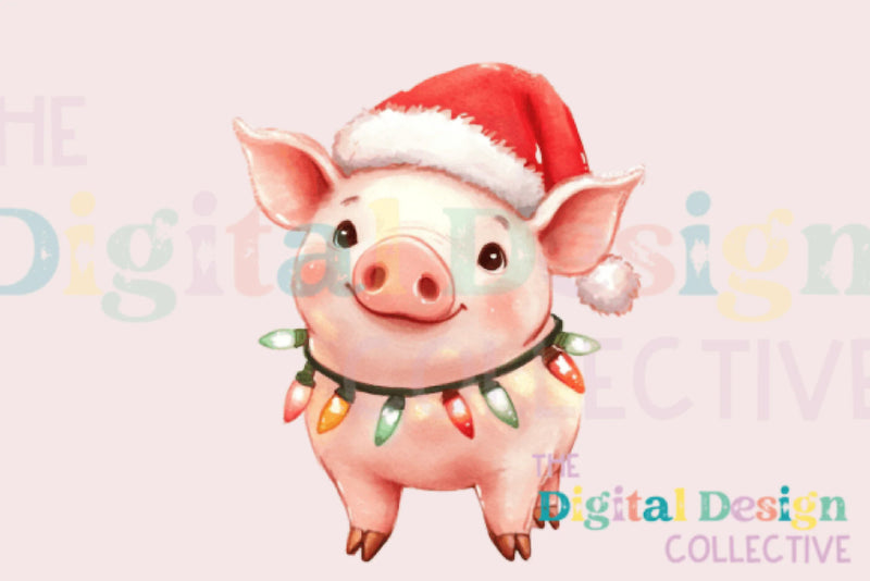Christmas Pig Clipart Bundle - CraftNest - Digital Crafting and Art