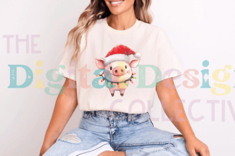 Christmas Pig Clipart Bundle - CraftNest - Digital Crafting and Art