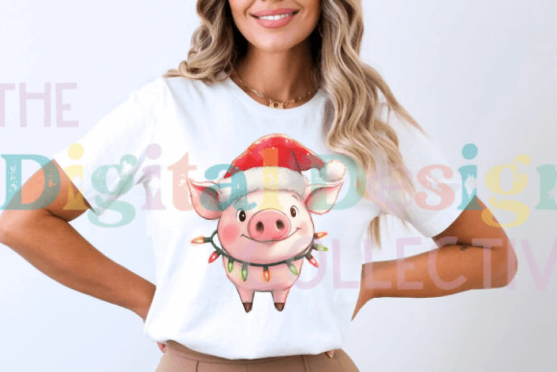 Christmas Pig Clipart Bundle - CraftNest - Digital Crafting and Art