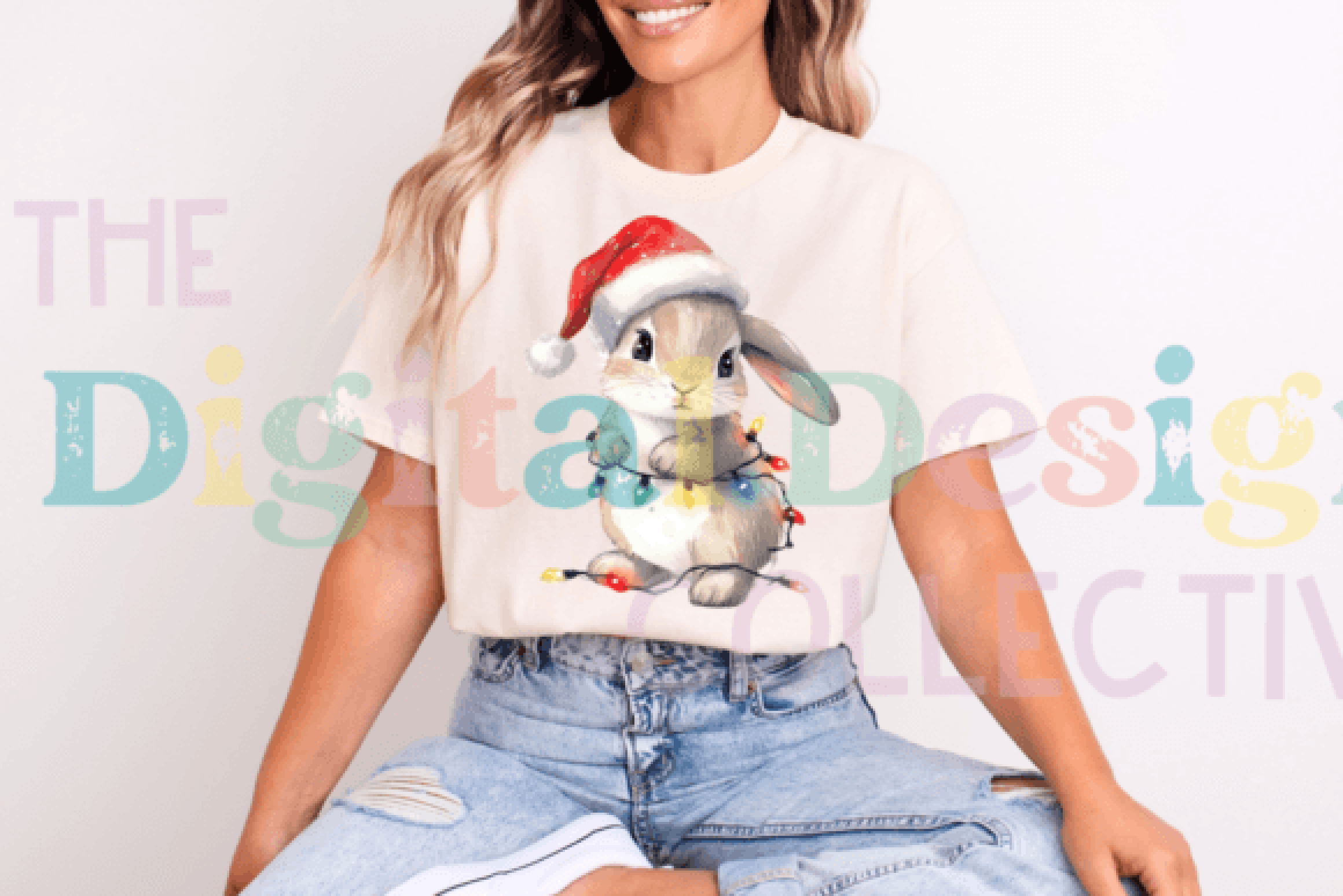 Adorable Christmas Rabbit Clipart Bundle