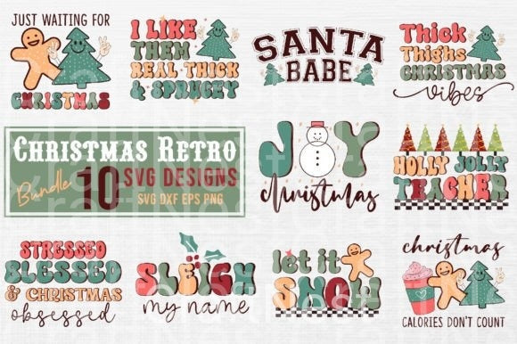 Christmas Retro Bundle5 Bundle - CraftNest - Digital Crafting and Art