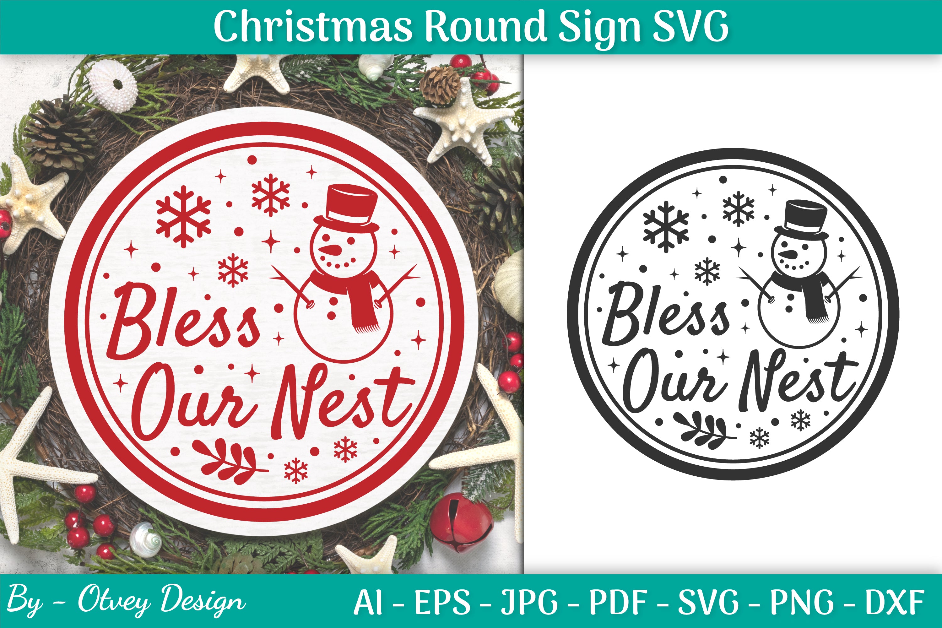 Christmas Round SVG Bundle 7 - CraftNest - Digital Crafting and Art