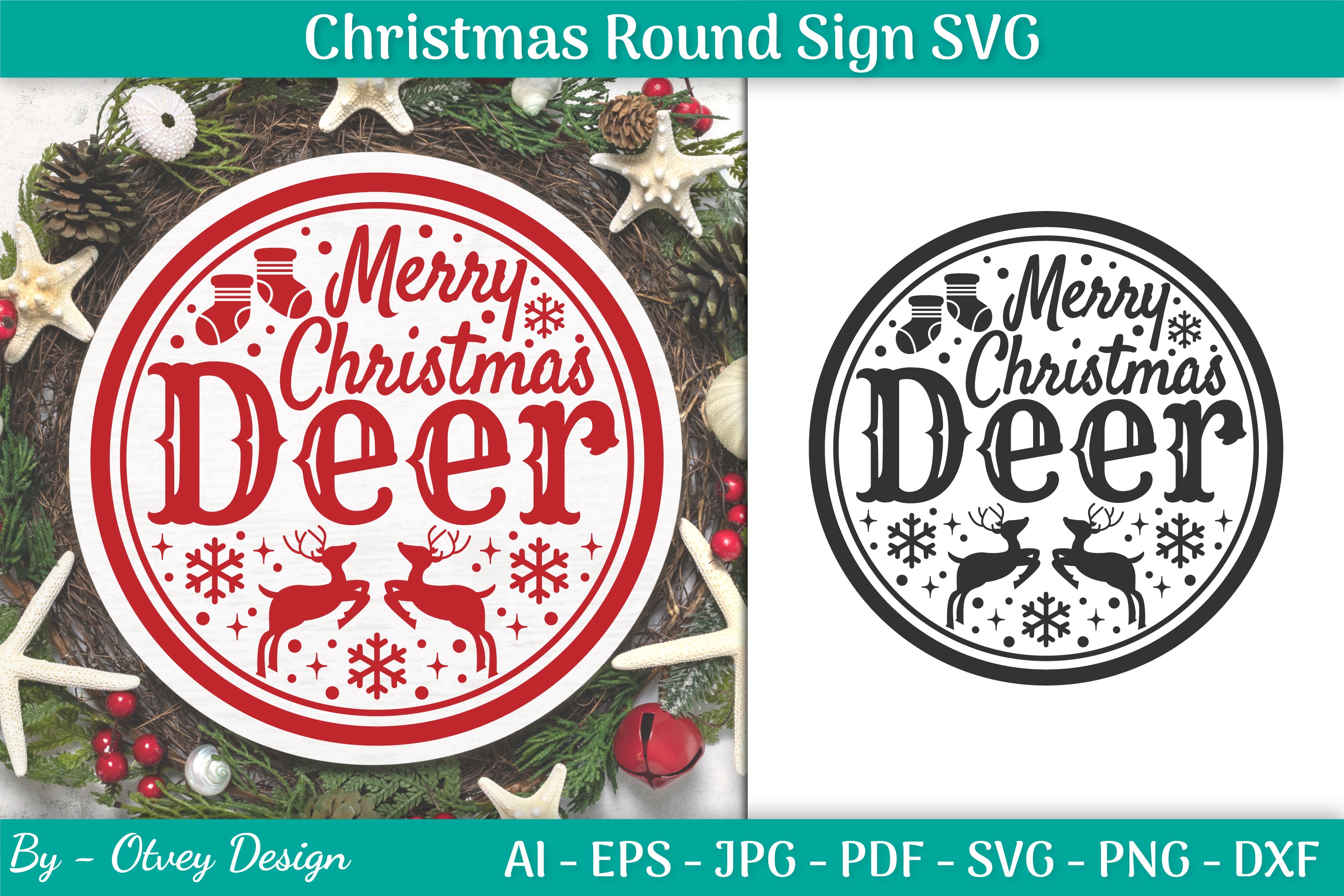 Christmas Round SVG Bundle 28 - CraftNest - Digital Crafting and Art
