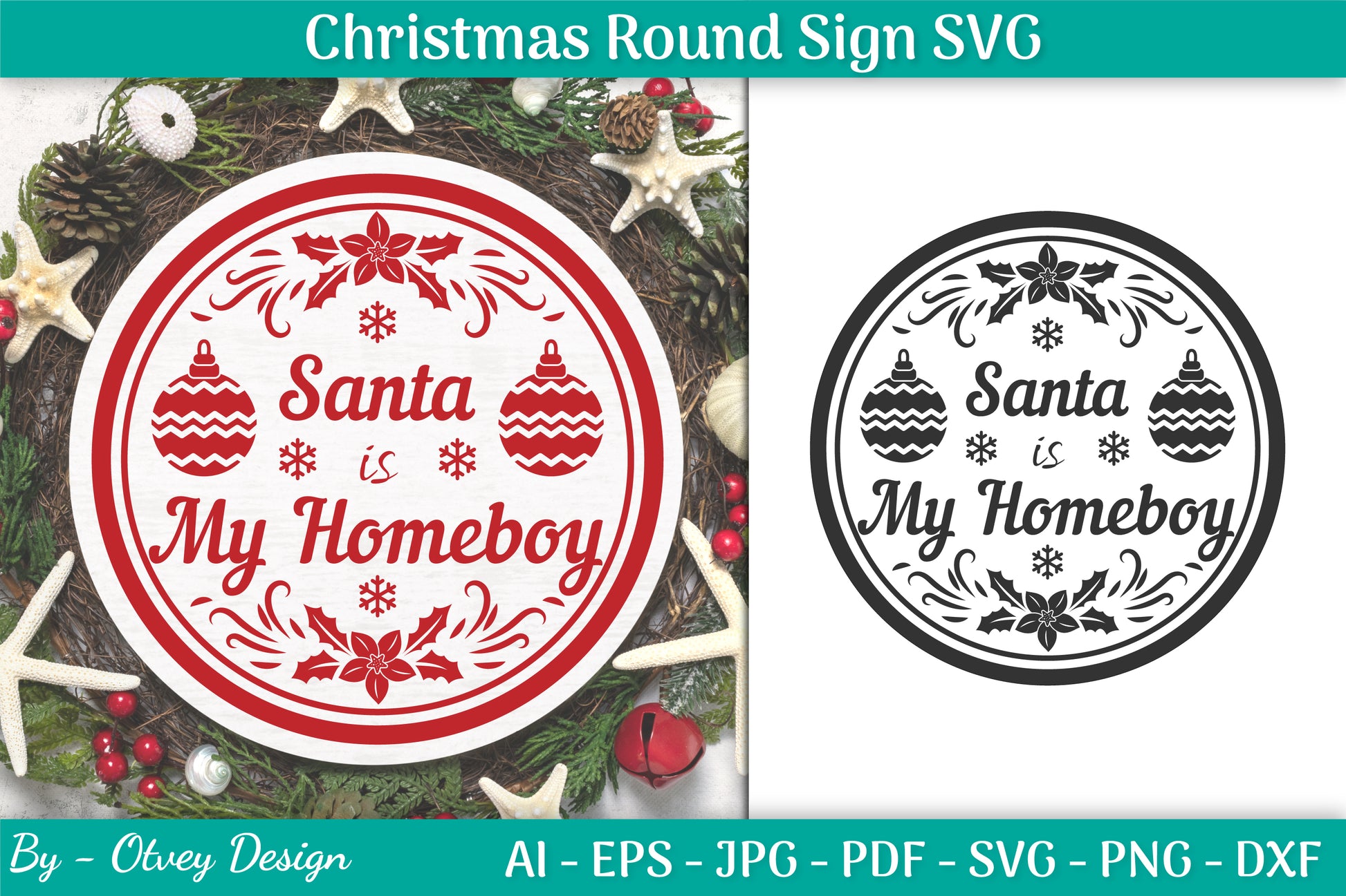 Christmas Round SVG Bundle 9 - CraftNest - Digital Crafting and Art