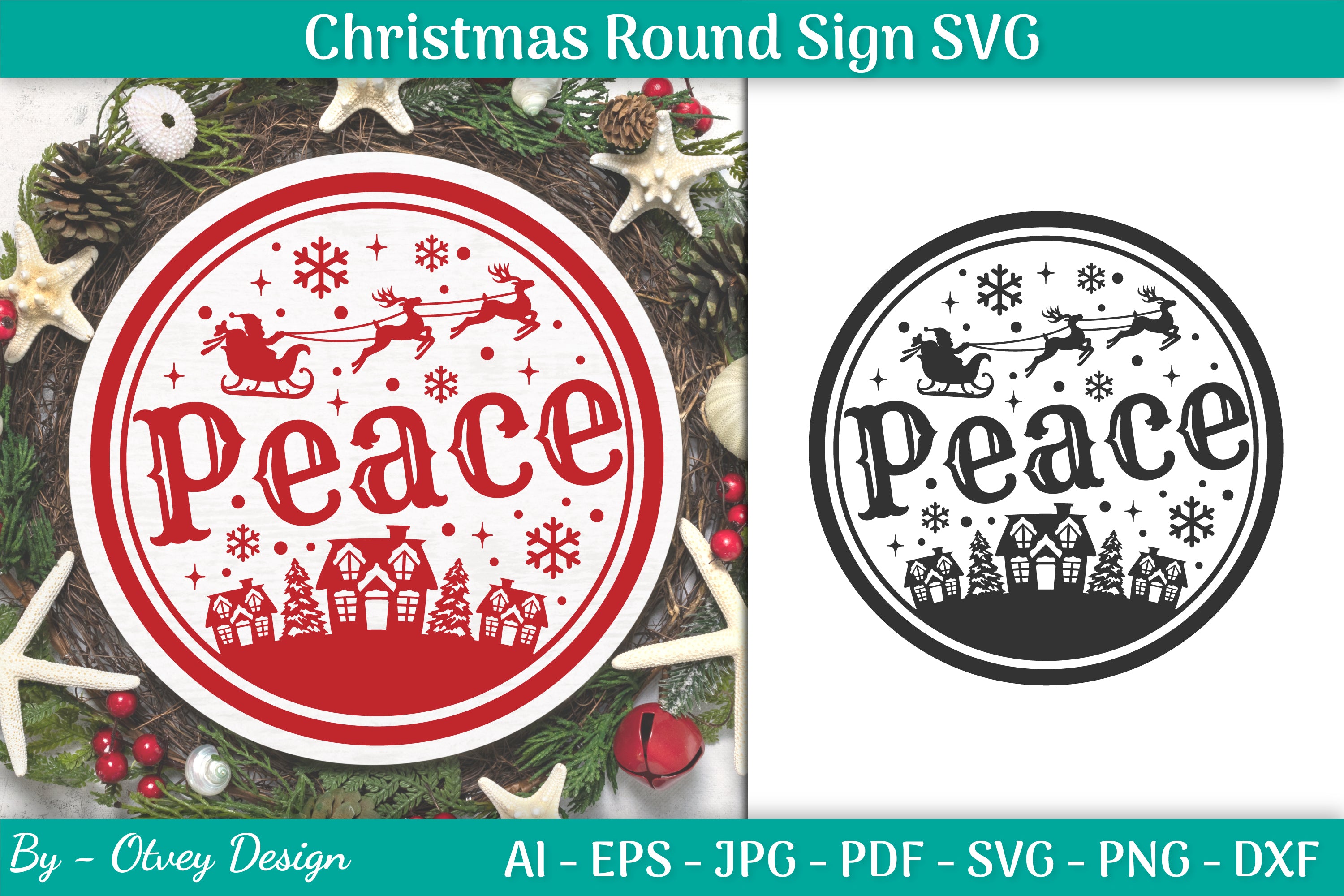 Christmas Round SVG Bundle 29 - CraftNest - Digital Crafting and Art